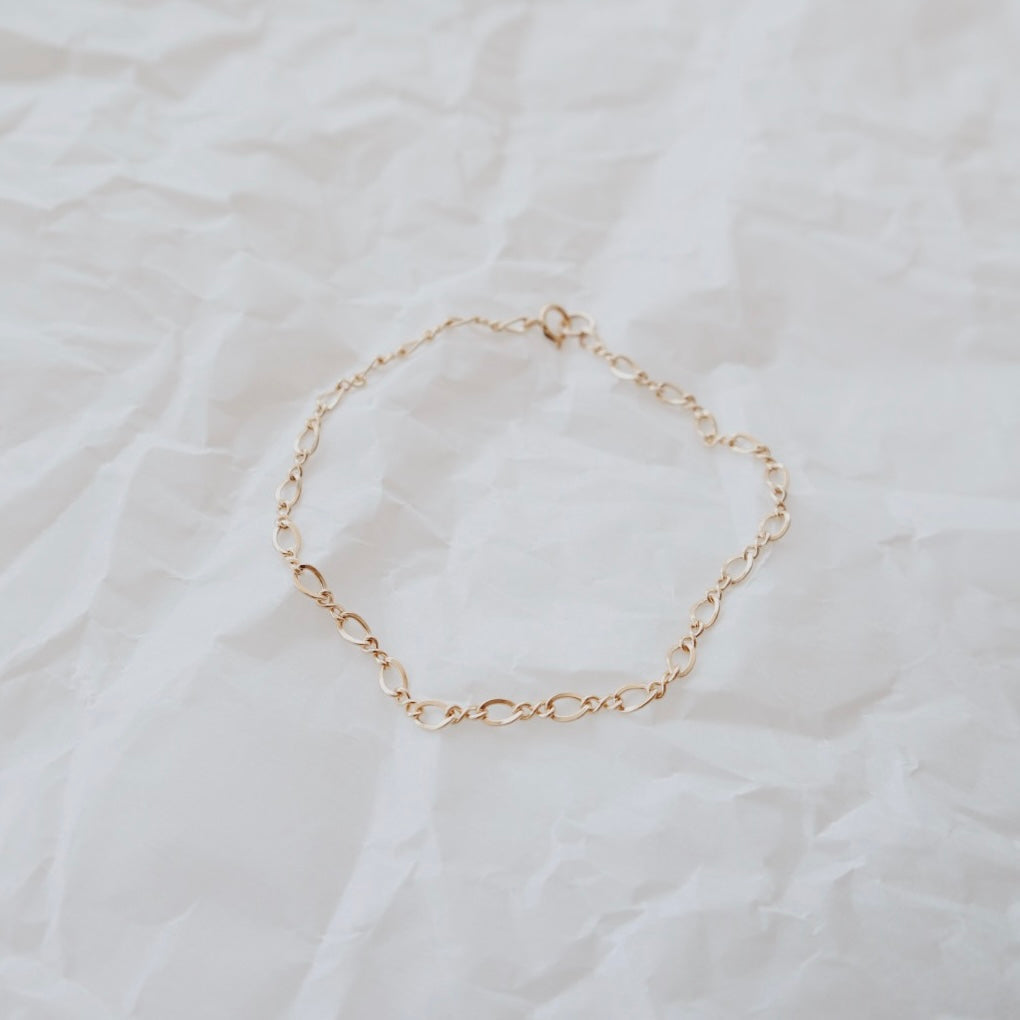 Drawn Cable Chain Gold Bracelet - PeacePiecesJewelry