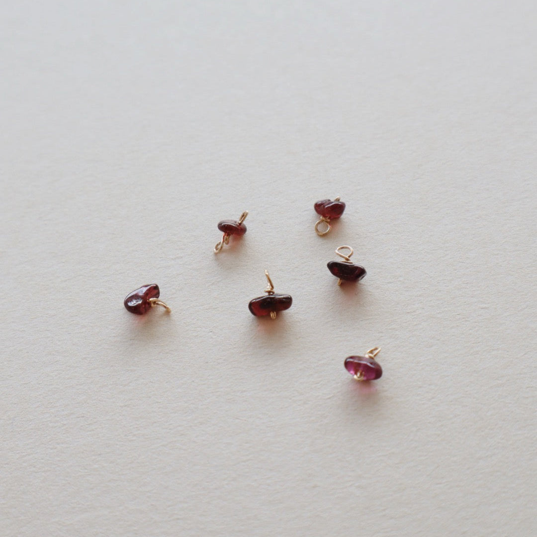Garnet Stone Charm PeacePiecesJewelry