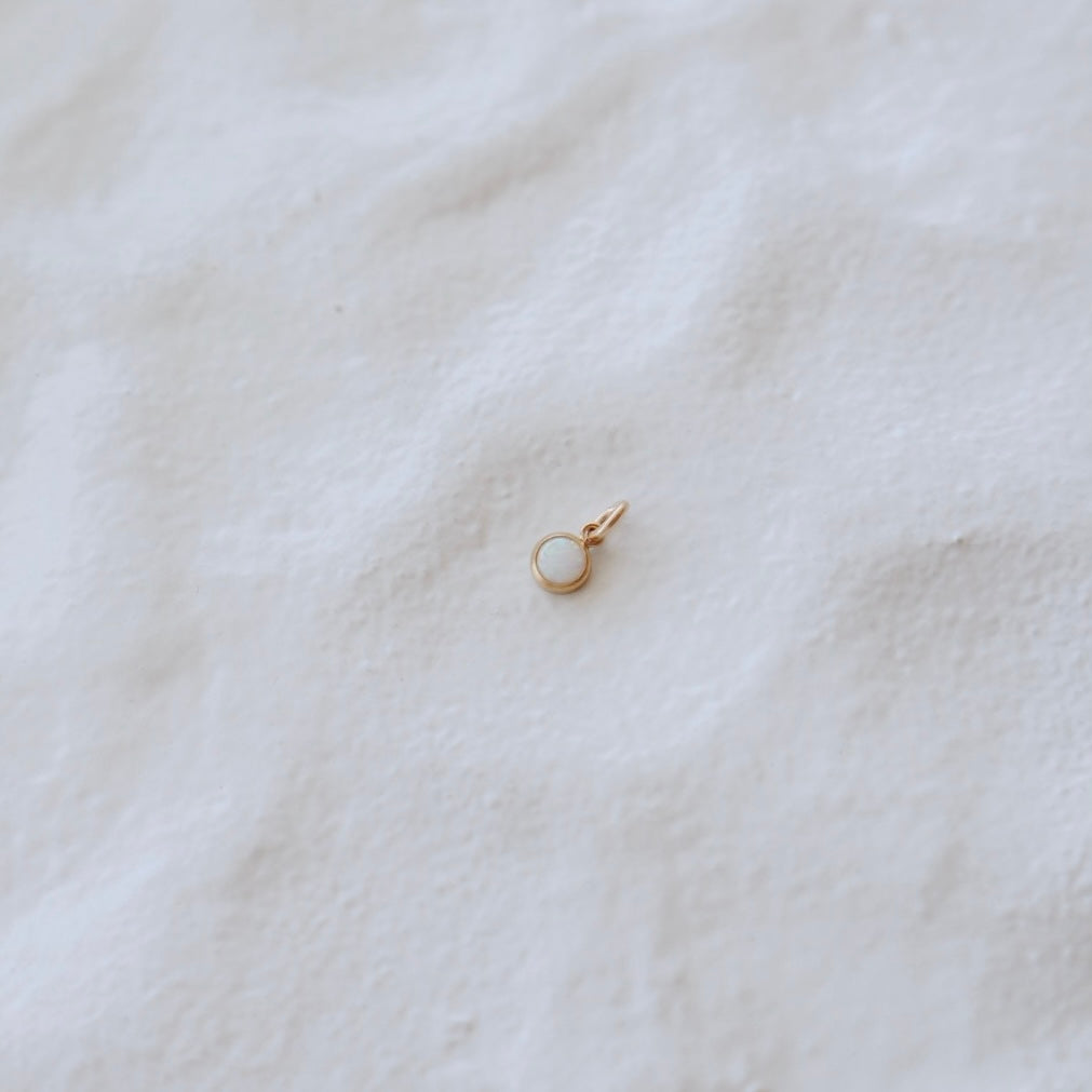 White Opal Charm - PeacePiecesJewelry