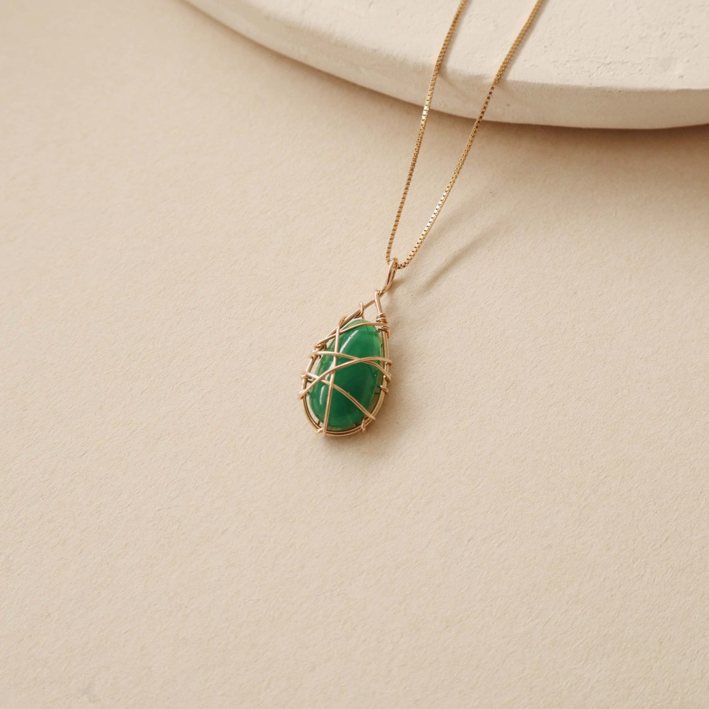 Green Agate Sealed Necklace