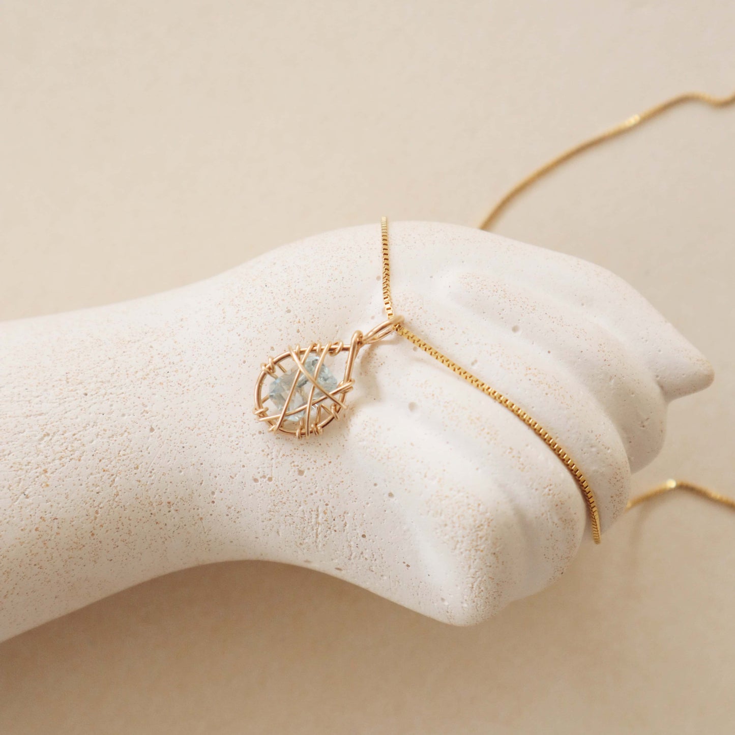 Aquamarine Sealed Necklace Peace Pieces Jewelry