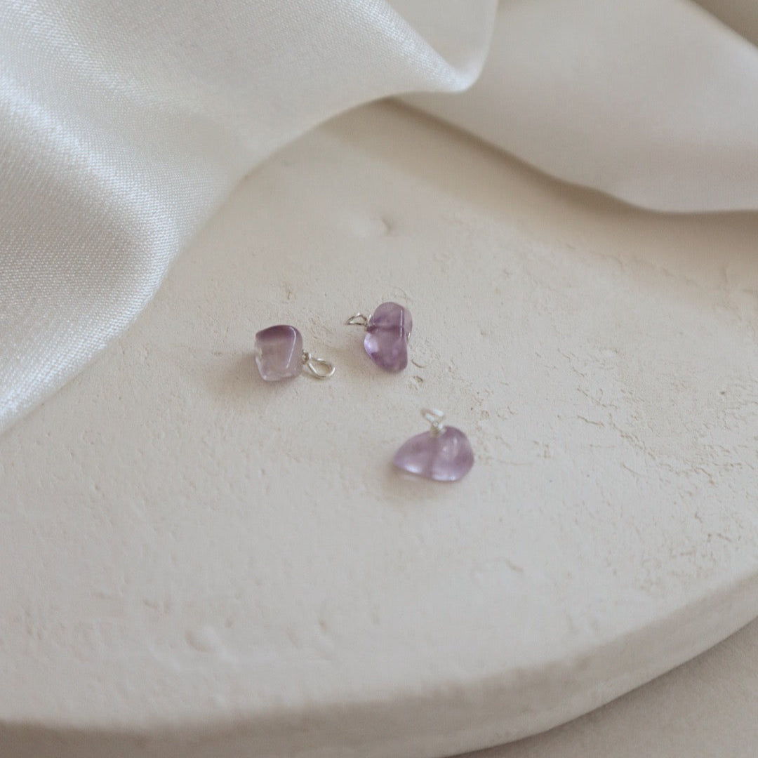 Amethyst Large Stone Charm PeacePiecesJewelry