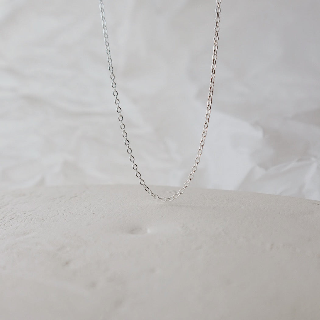Silver Cable Chain Necklace - PeacePiecesJewelry