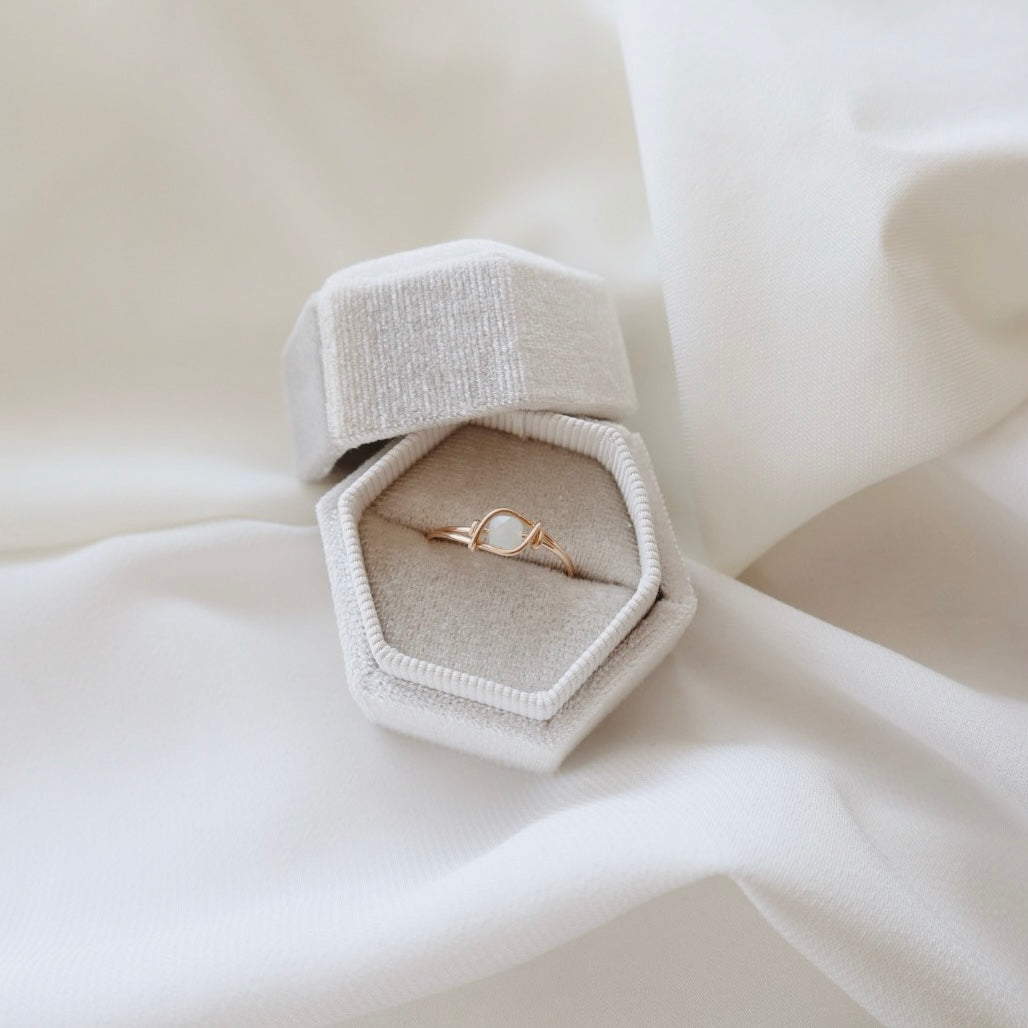 Square Aquamarine Ring Small - PeacePiecesJewelry