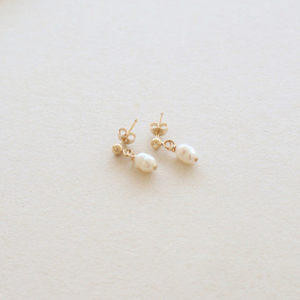 Pearl Drop Ball Earrings PeacePiecesJewelry