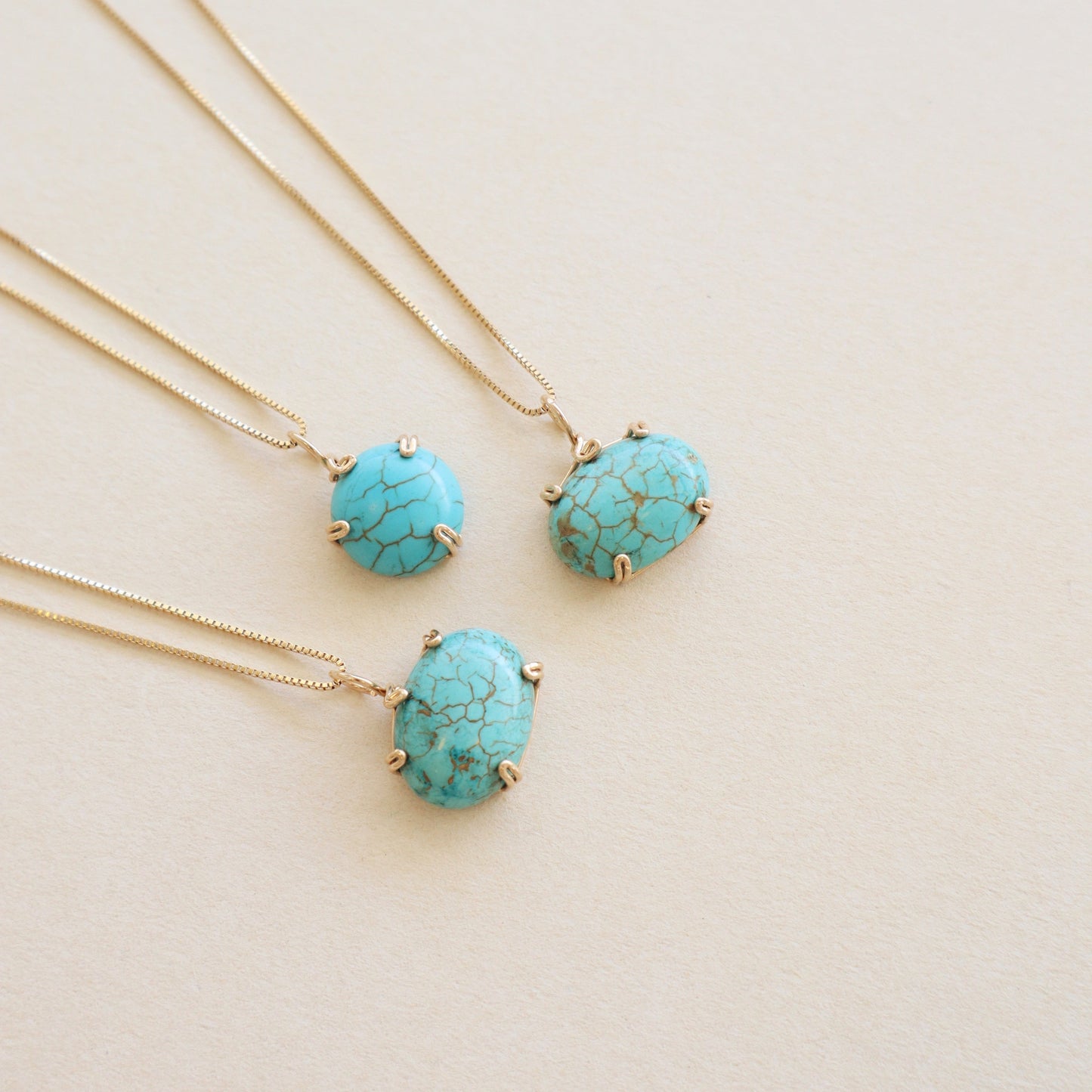 Turquoise Gemstone Necklace PeacePiecesJewelry