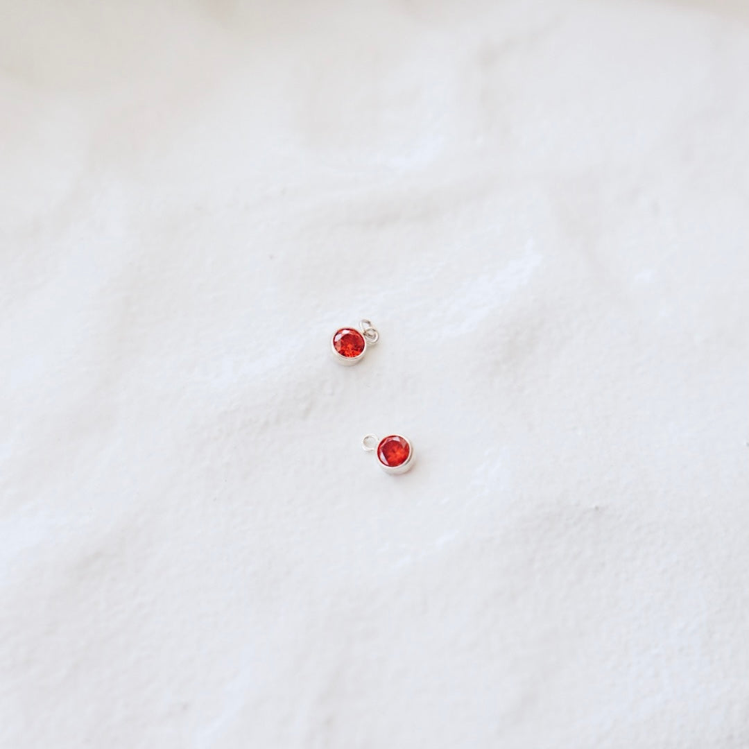 Ruby Framed Charm - PeacePiecesJewelry