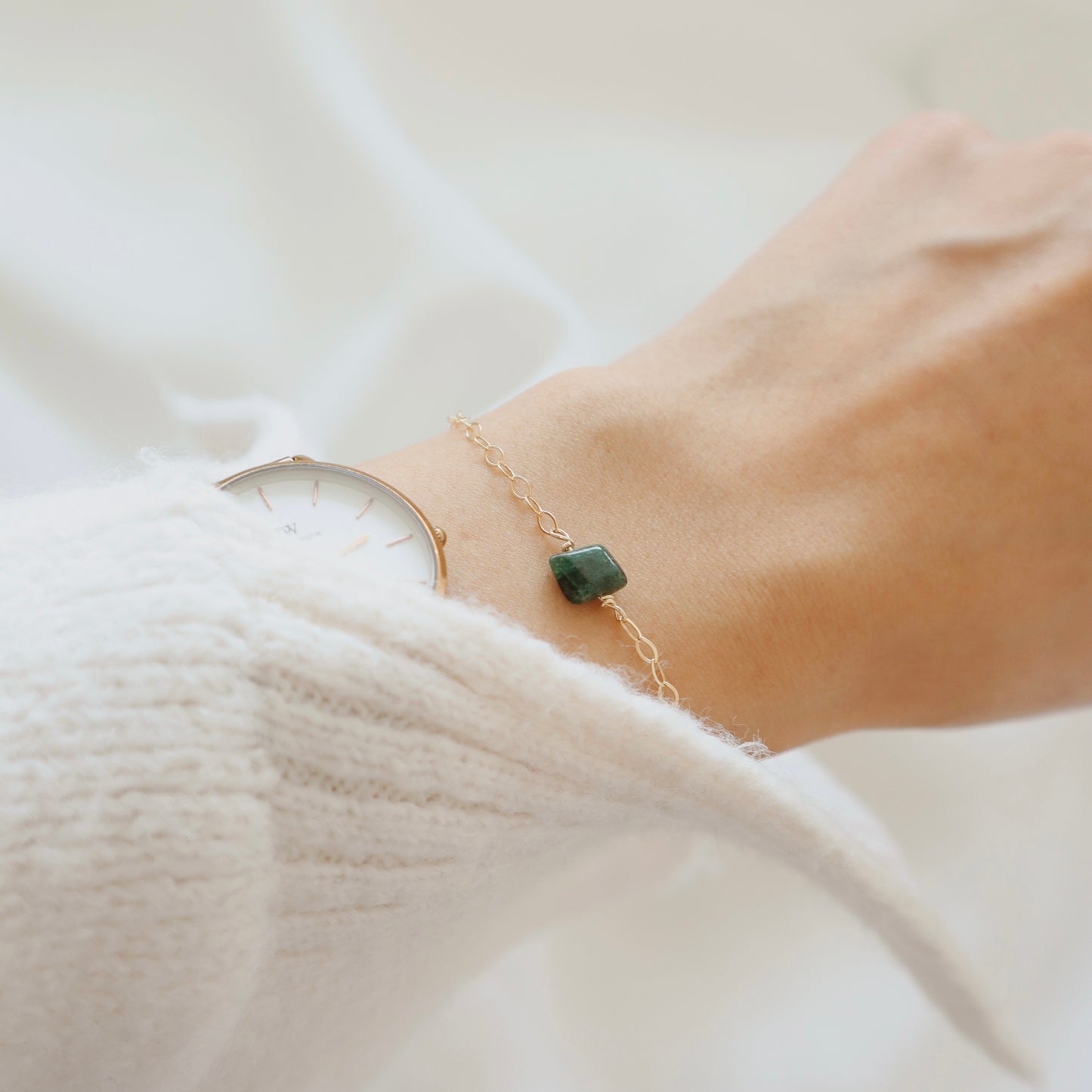 Emerald Bracelet - PeacePiecesJewelry