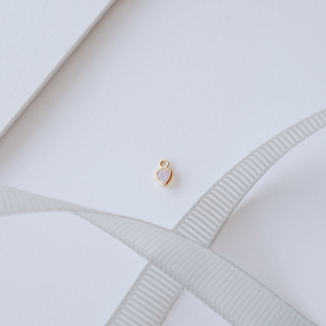 Heart Stone Gold Charm - PeacePiecesJewelry
