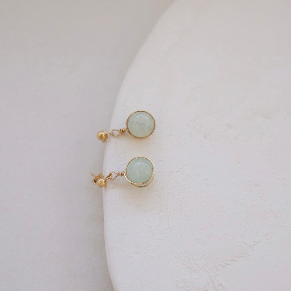 Jade Summer Ball Earrings - PeacePiecesJewelry