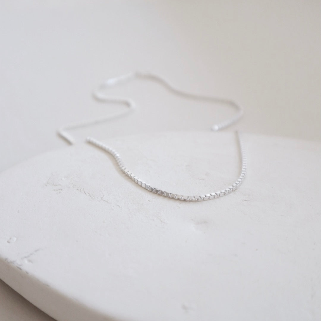Box Chain Silver Choker - PeacePiecesJewelry