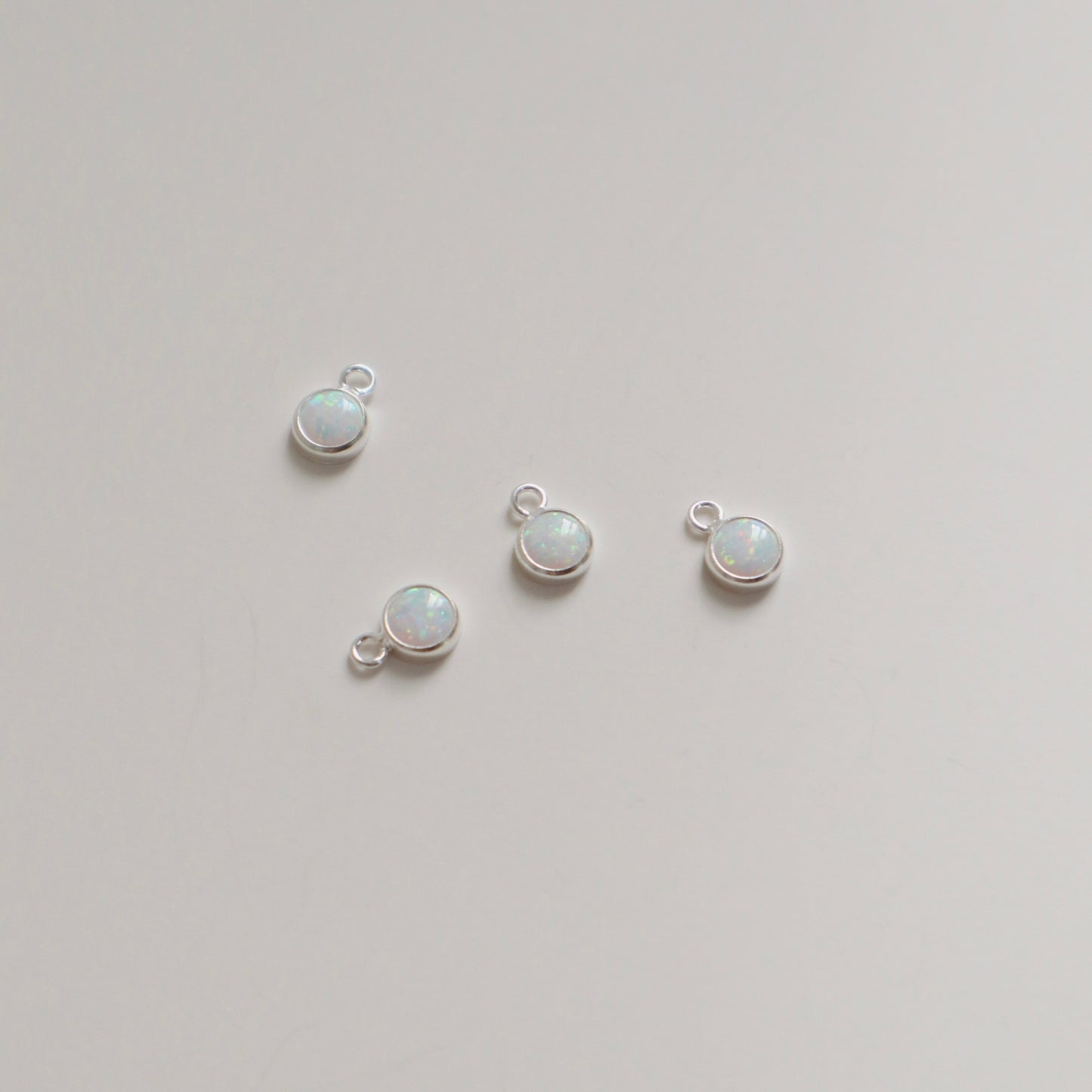 White Opal Charm - PeacePiecesJewelry