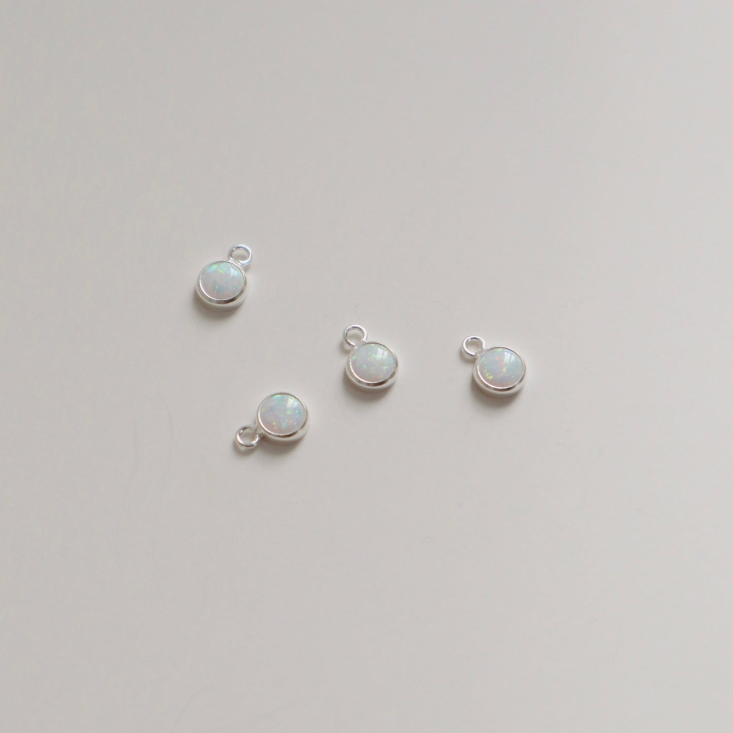 White Opal Charm - PeacePiecesJewelry