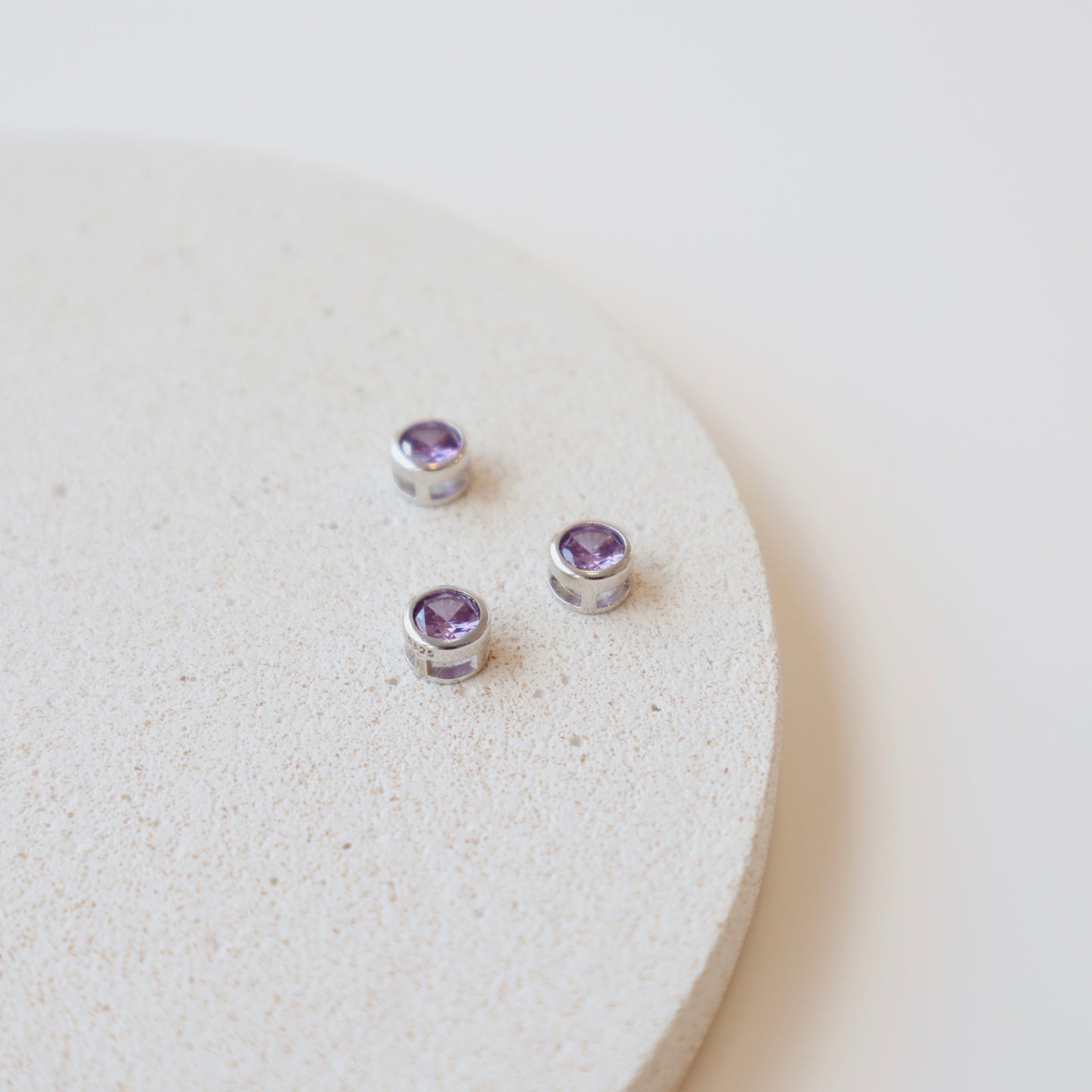 Amethyst Silver Spacer - PeacePiecesJewelry