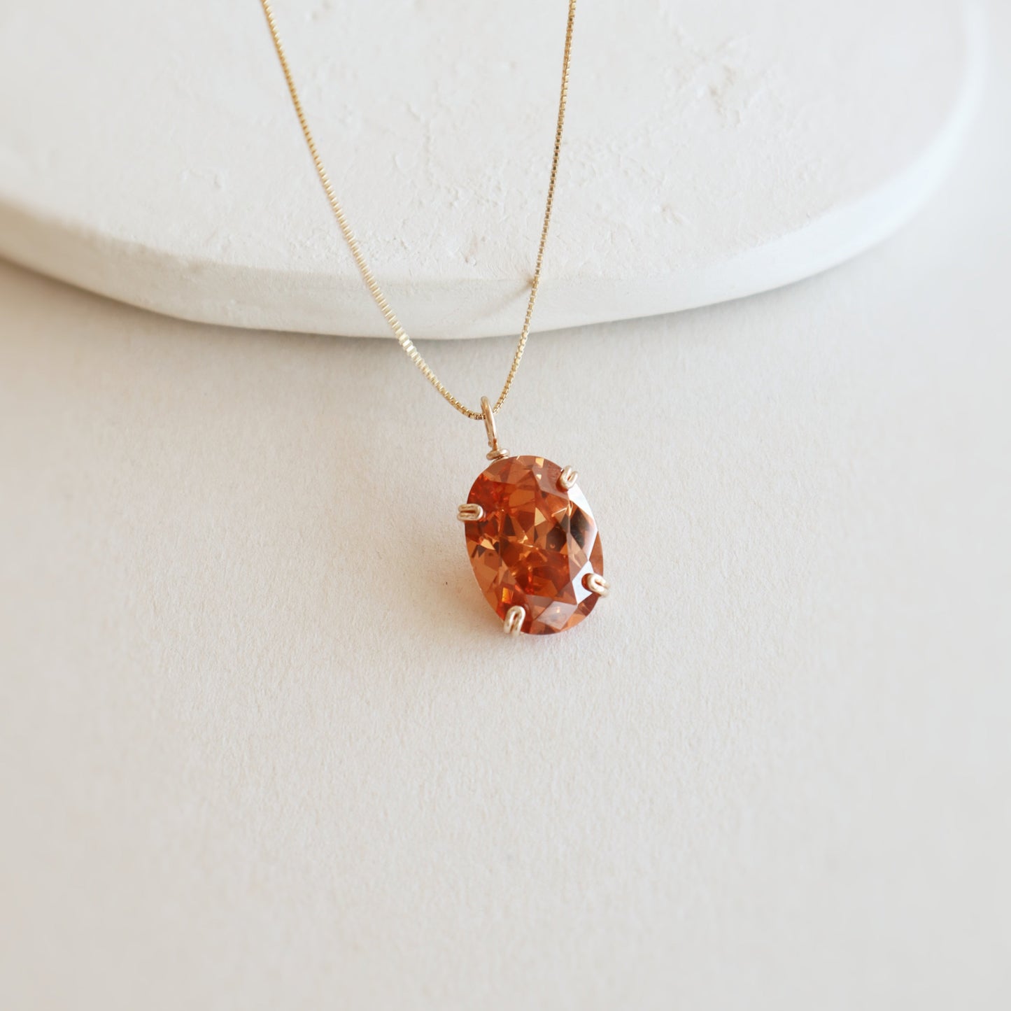 Oval Topaz Gemstone Necklace