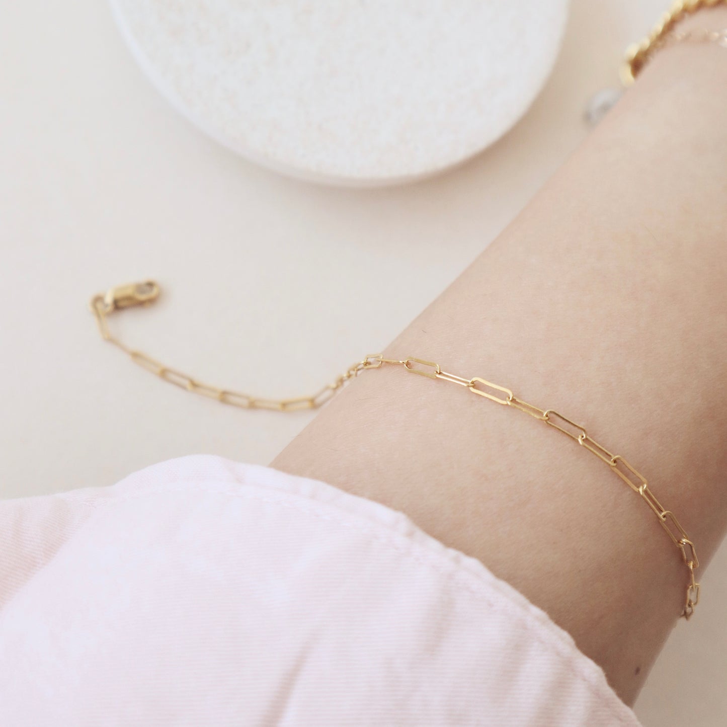 Paperclip Gold Bracelet - PeacePiecesJewelry
