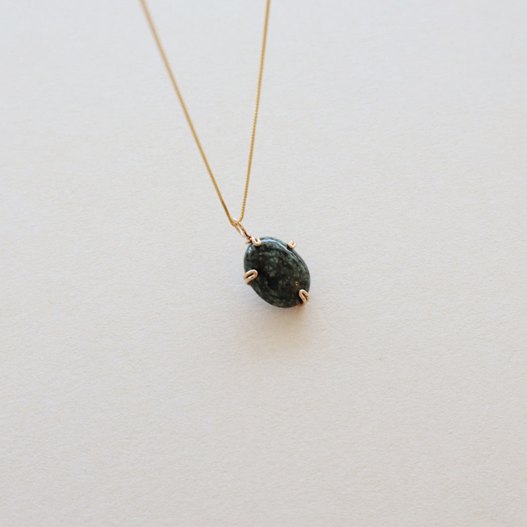 Moss Agate Necklace PeacePiecesJewelry