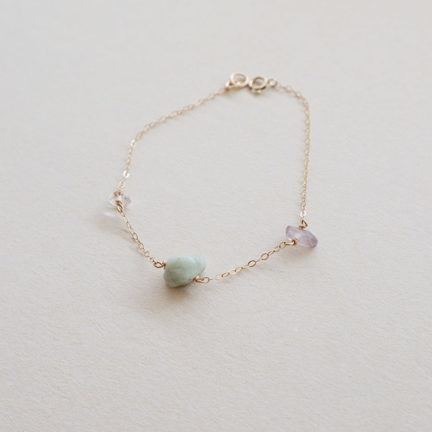 Jade, Amethyst & Quartz Bracelet
