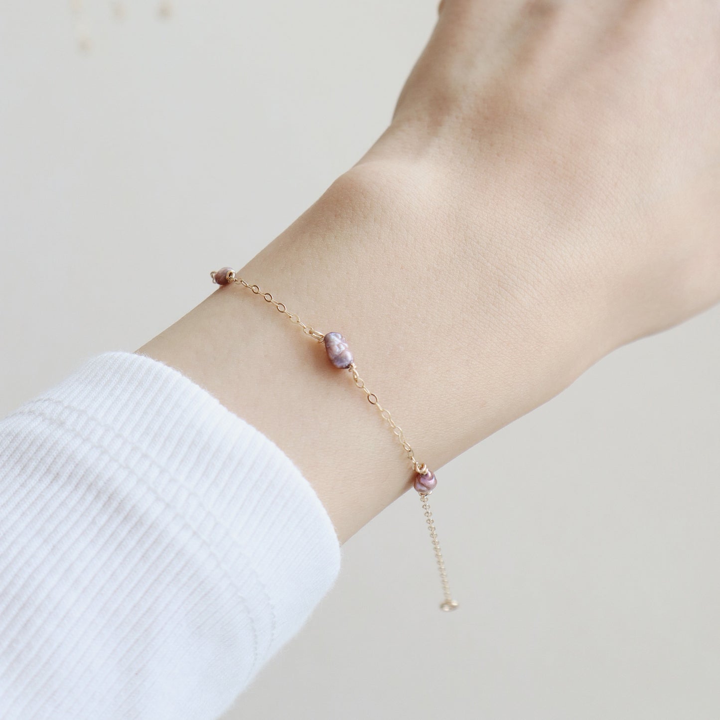 Purple Pearls Bracelet