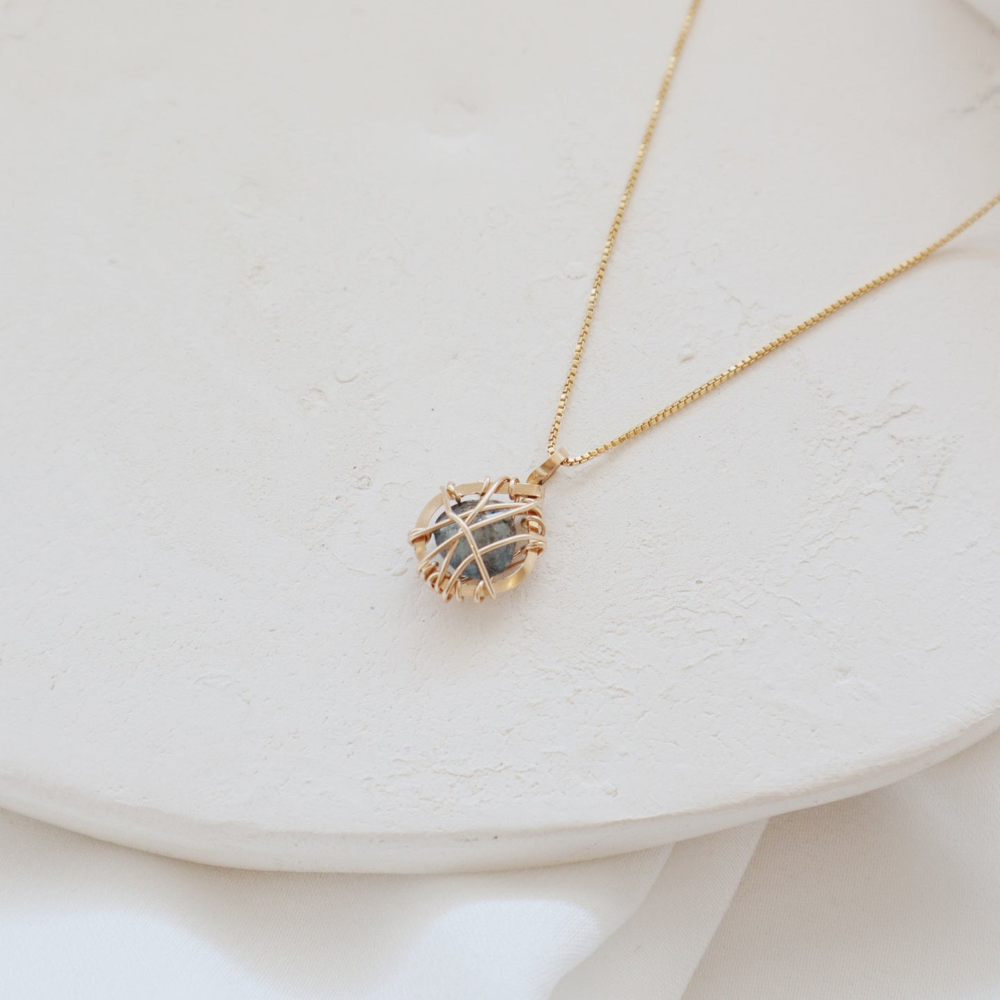 Sealed Aquamarine Necklace PeacePiecesJewelry