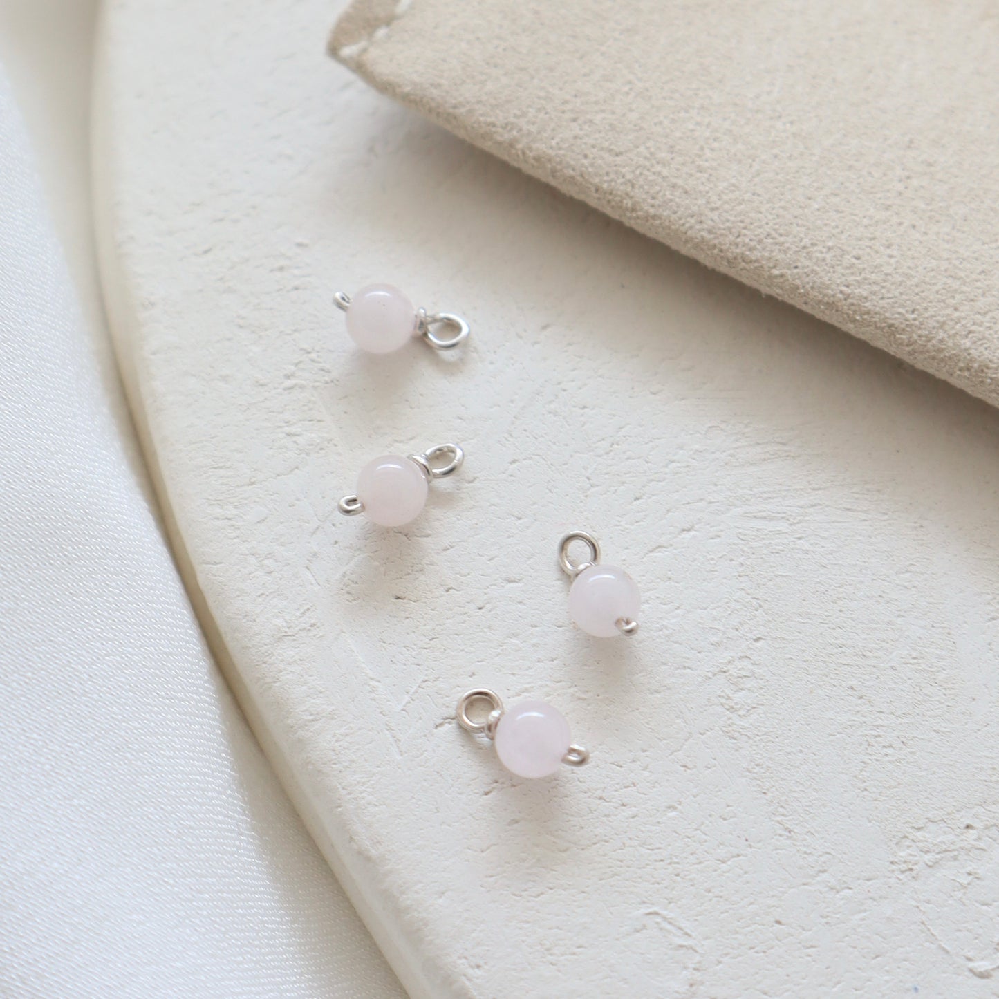Rose Quartz Stone Charm - PeacePiecesJewelry