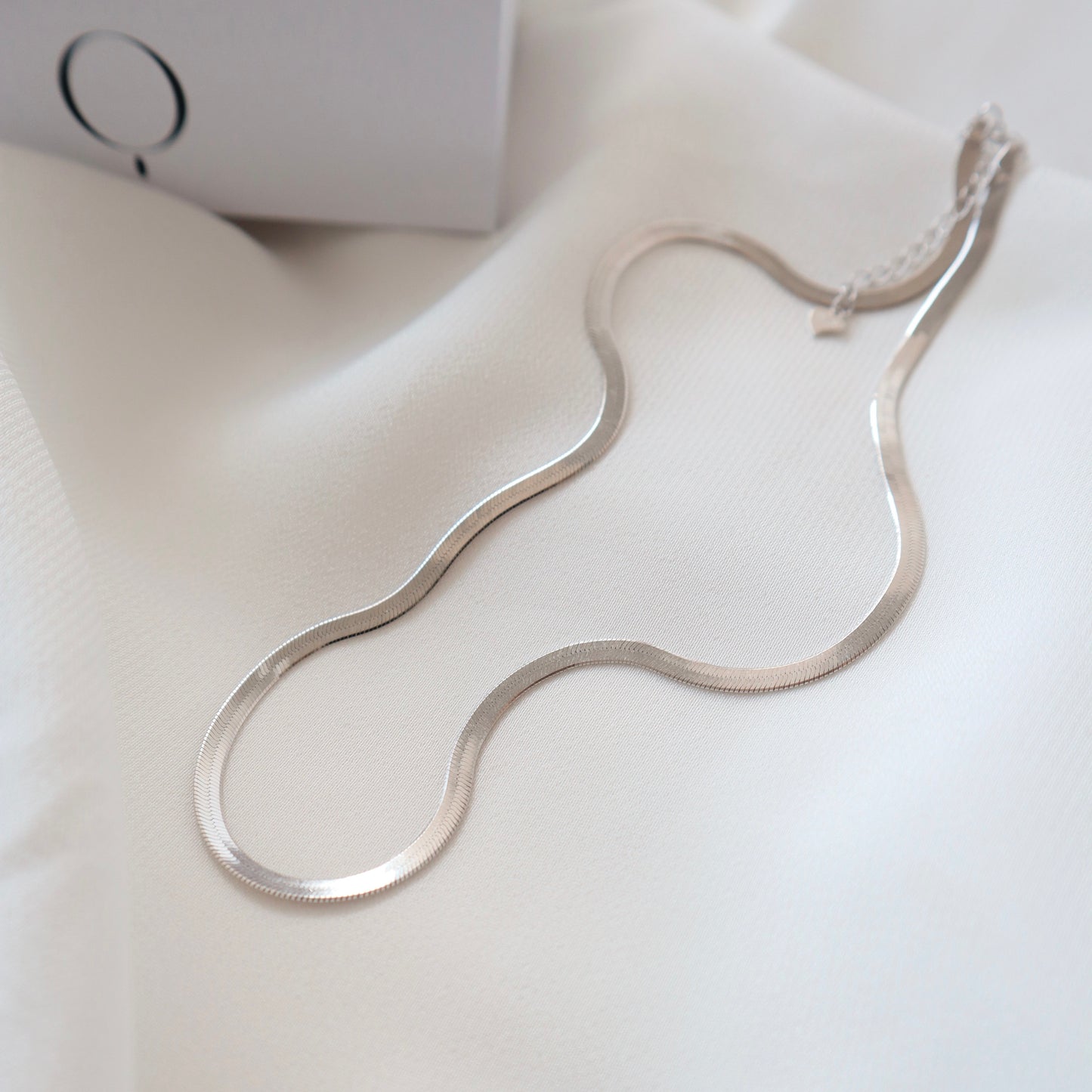 Flat Snake Silver Necklace - PeacePiecesJewelry