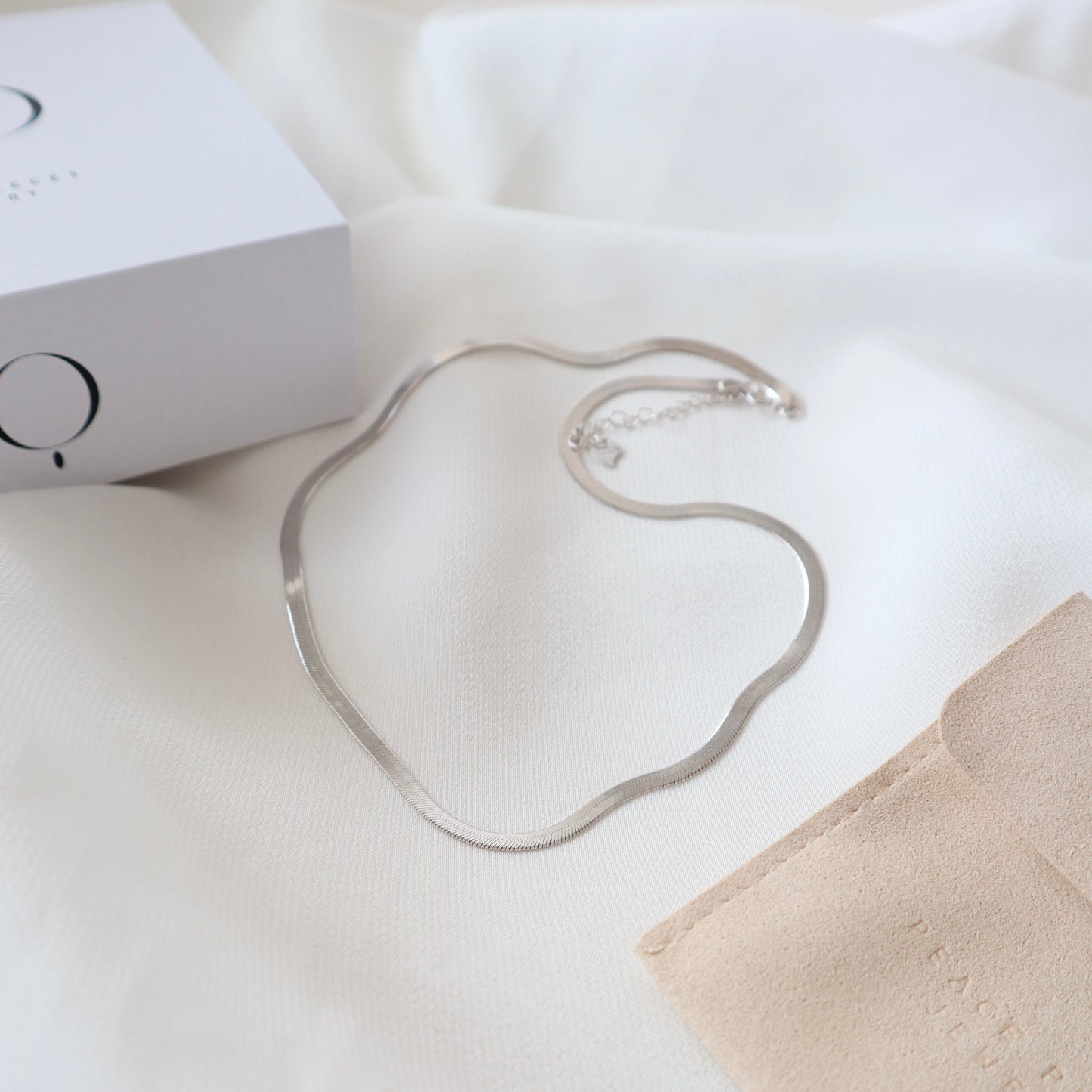 Flat Snake Silver Necklace - PeacePiecesJewelry