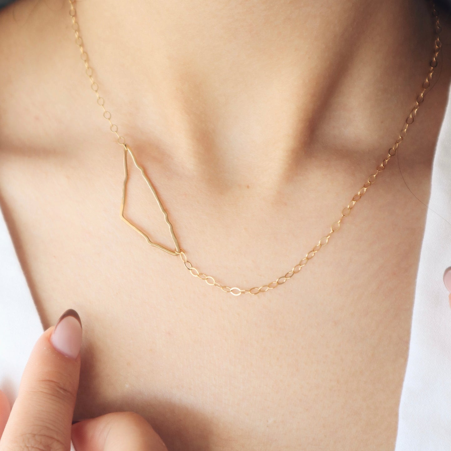 Palestine Map Side Necklace - PeacePiecesJewelry