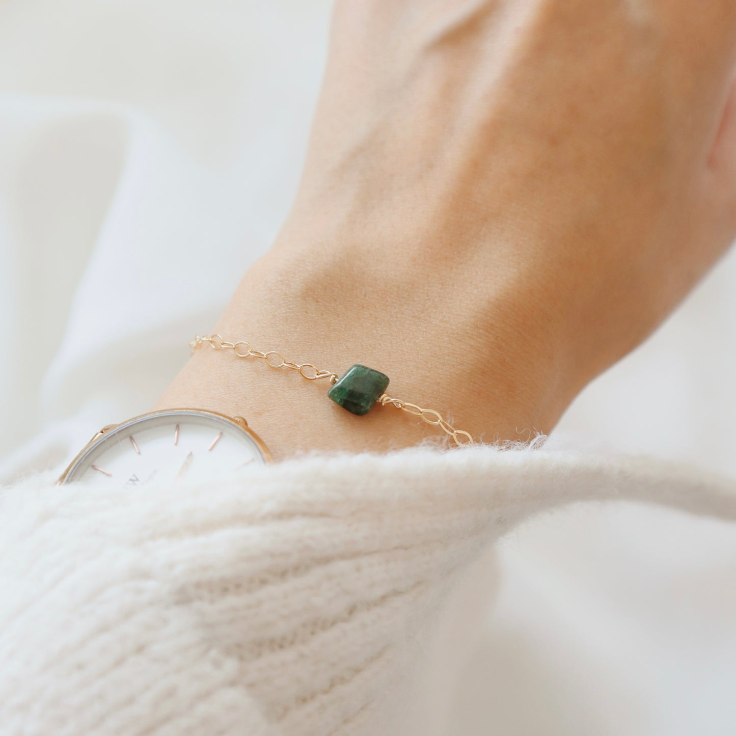 Emerald Bracelet - PeacePiecesJewelry