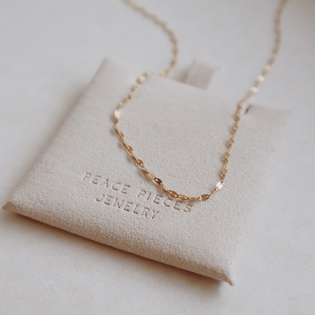 Lip Chain Gold Necklace 50CM - PeacePiecesJewelry
