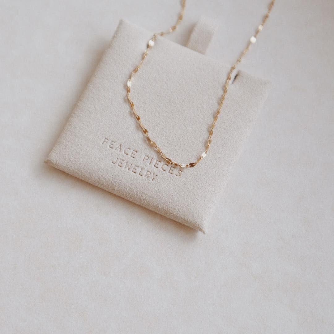 Lip Chain Gold Necklace 50CM - PeacePiecesJewelry