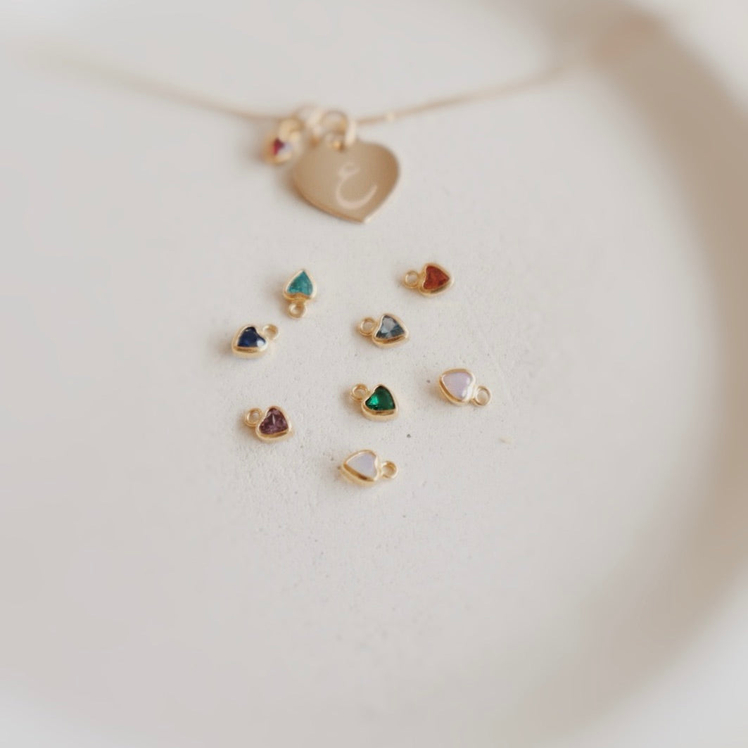 Heart Stone Gold Charm - PeacePiecesJewelry