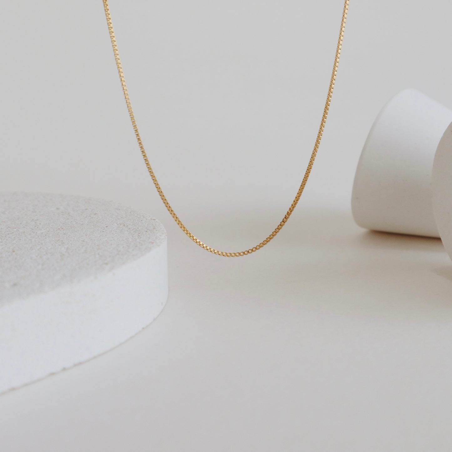 Box Chain Gold Necklace - PeacePiecesJewelry