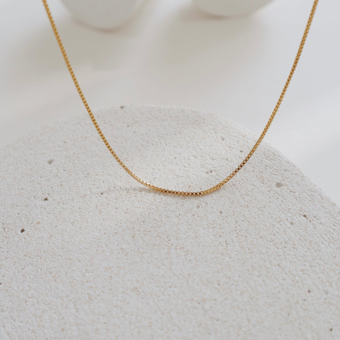 Box Chain Gold Necklace - PeacePiecesJewelry