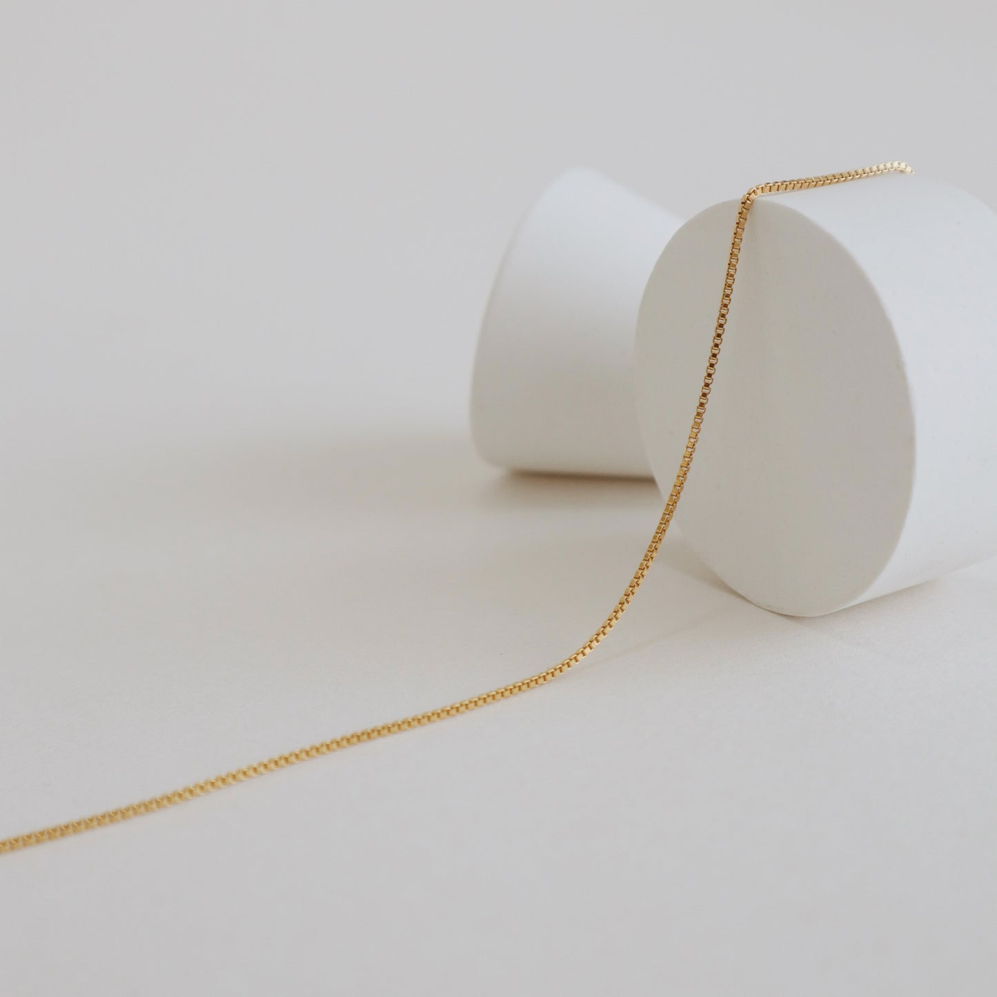 Box Chain Gold Necklace - PeacePiecesJewelry