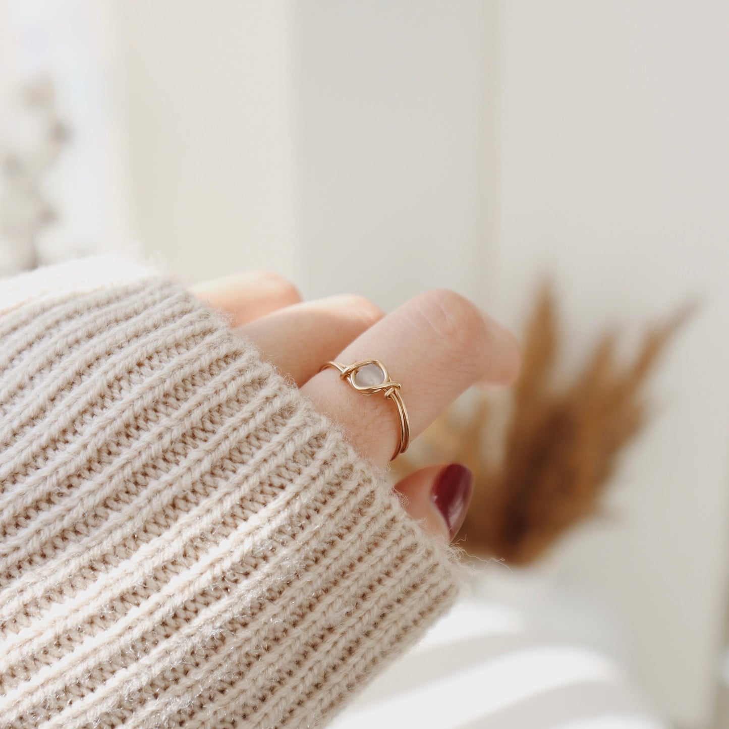 Square Aquamarine Ring Small - PeacePiecesJewelry