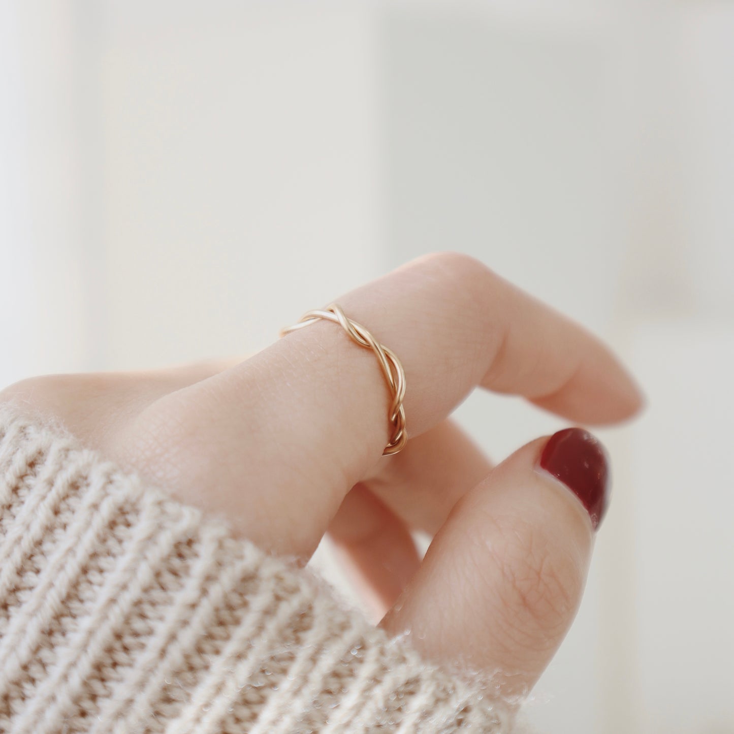 Gold Braided Ring - PeacePiecesJewelry