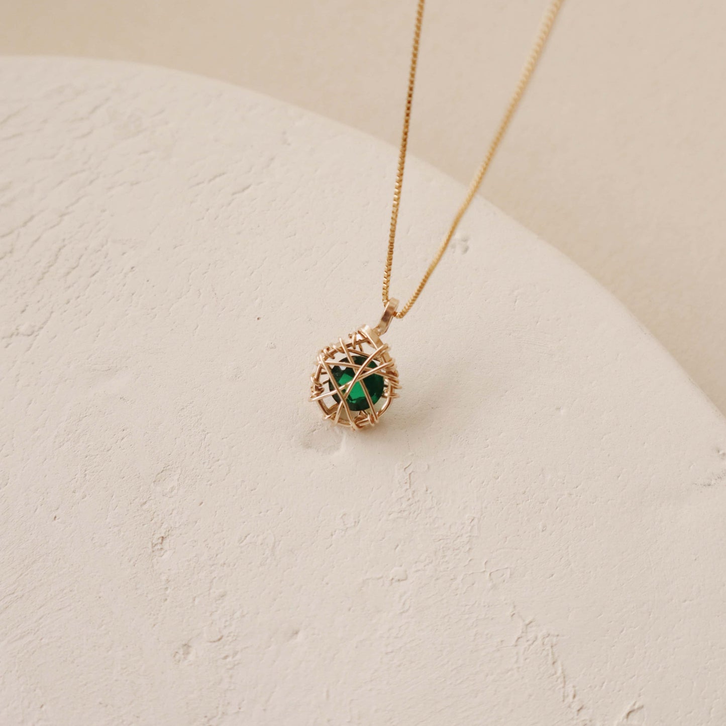 Emerald Round Sealed Necklace