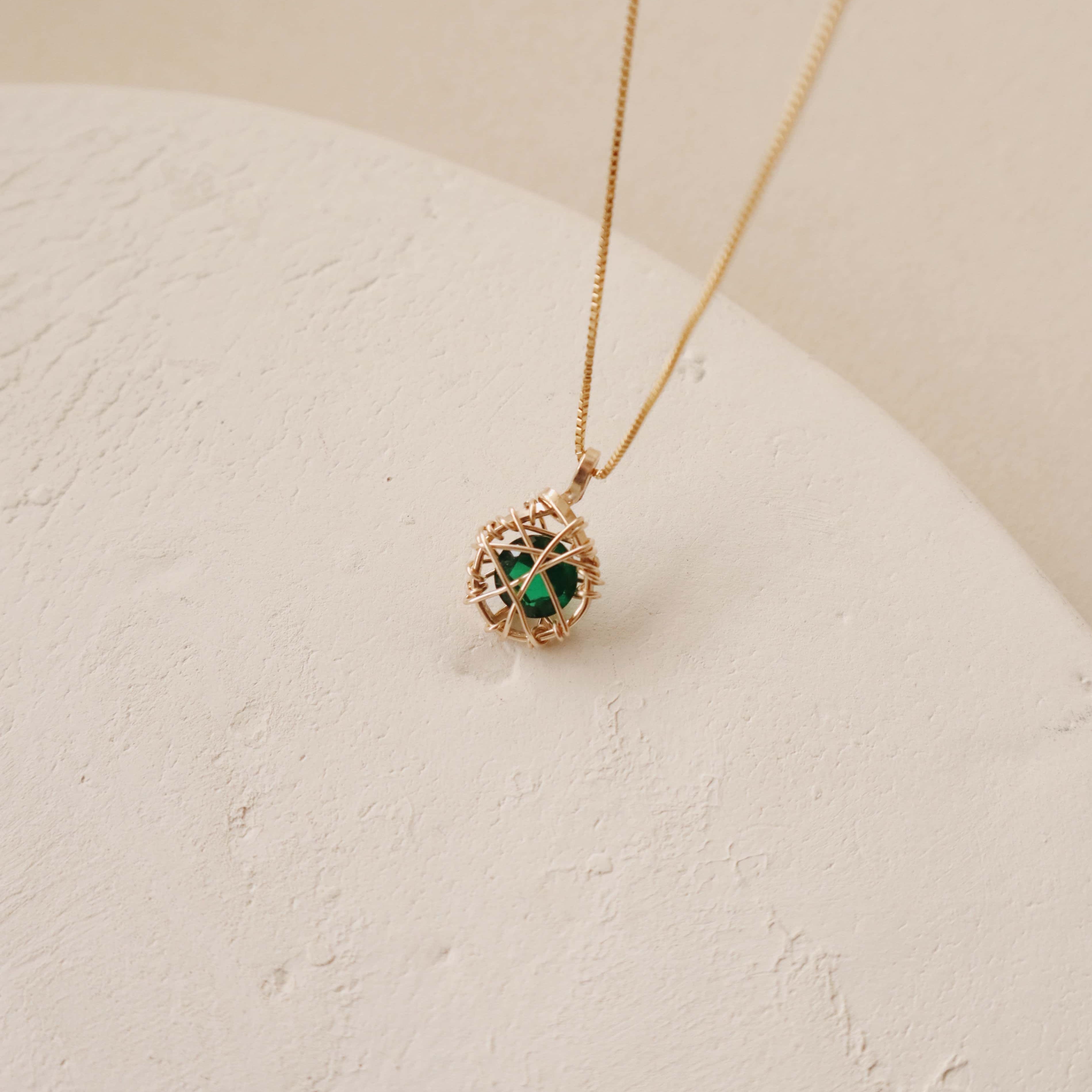 Emerald Round Sealed Necklace