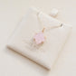 Pink Square Rose Quartz Necklace PeacePiecesJewelry