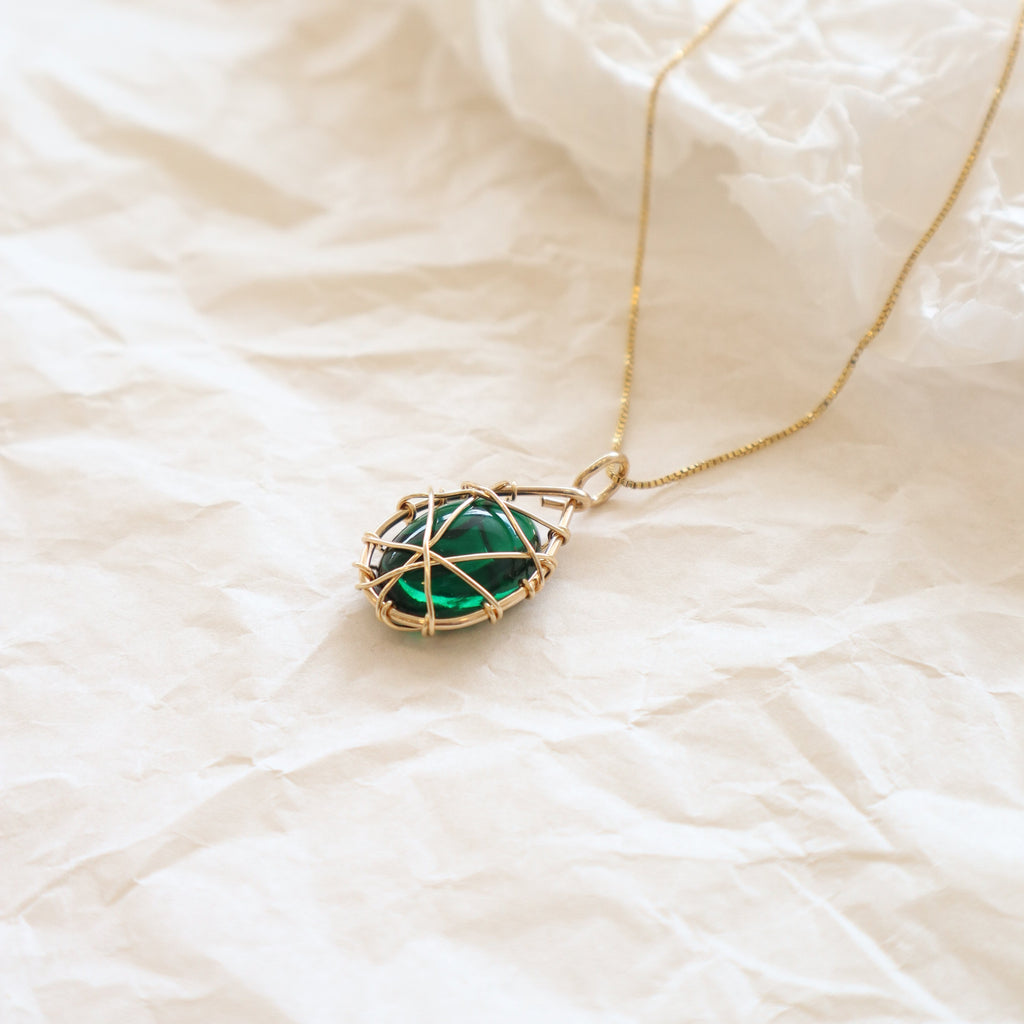 Green Sealed Necklace Peace Pieces Jewelry