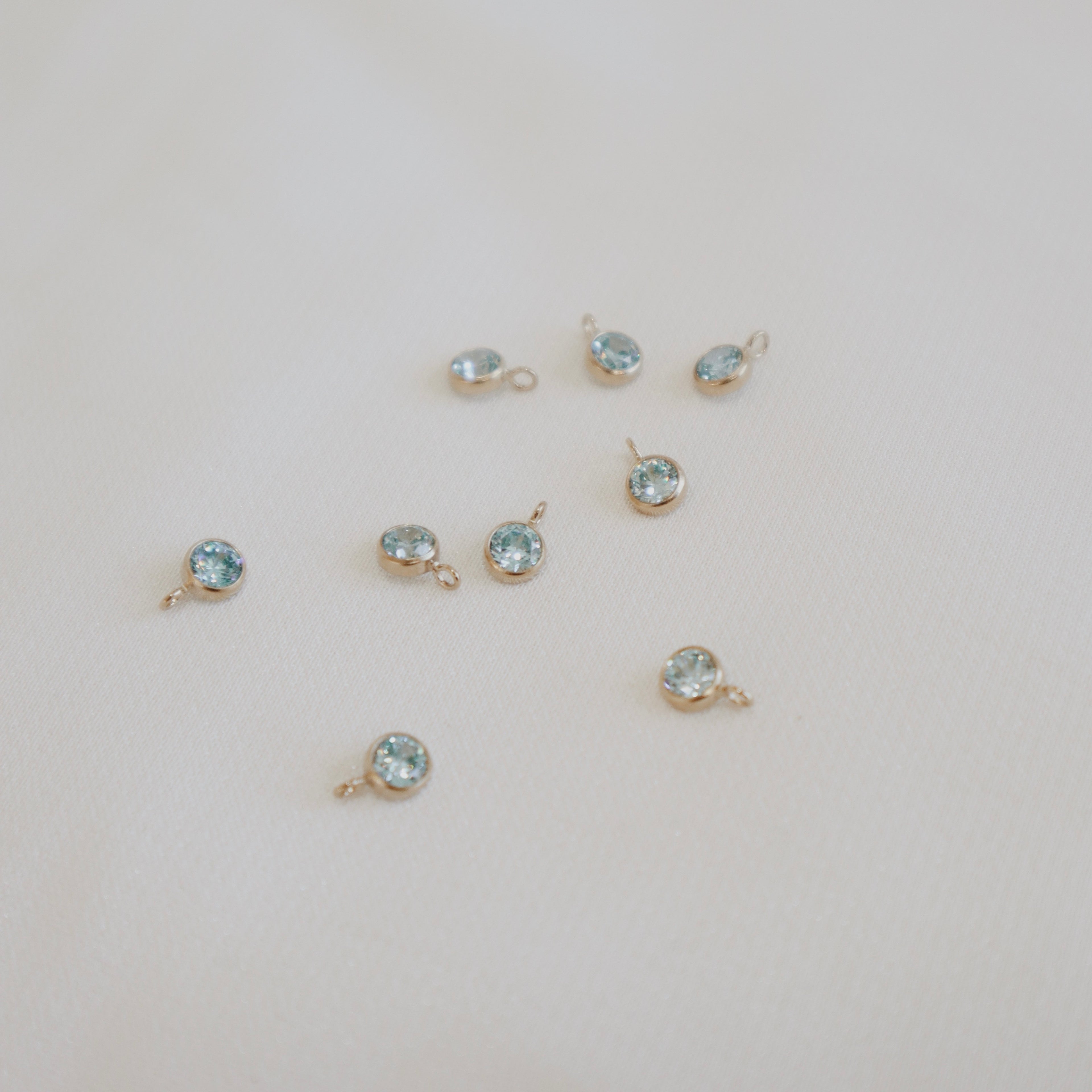 Aquamarine Framed Charm - PeacePiecesJewelry