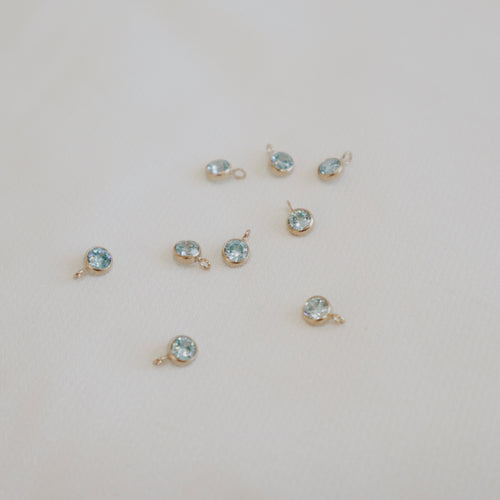 Aquamarine Framed Charm - PeacePiecesJewelry