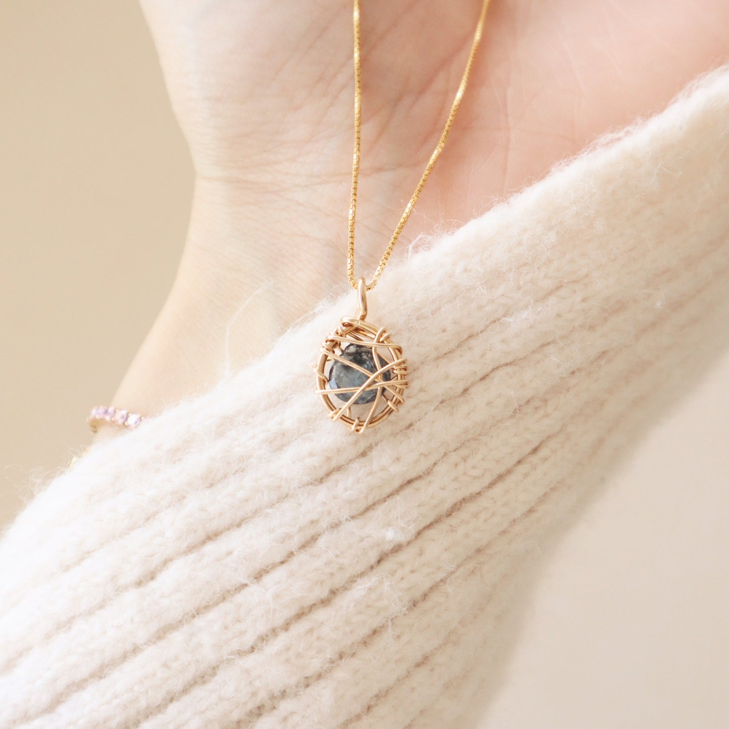 Sealed Aquamarine Necklace PeacePiecesJewelry