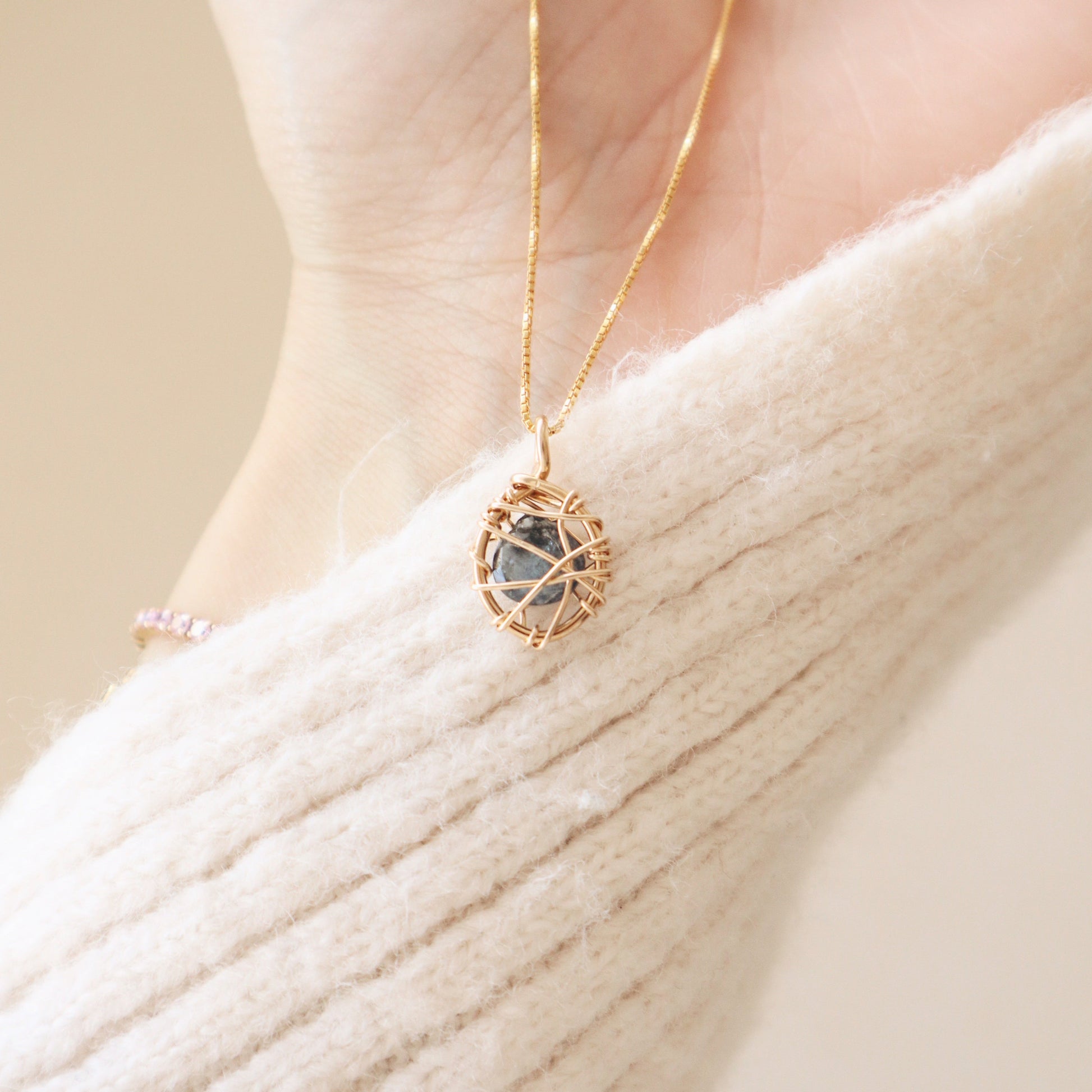 Sealed Aquamarine Necklace PeacePiecesJewelry