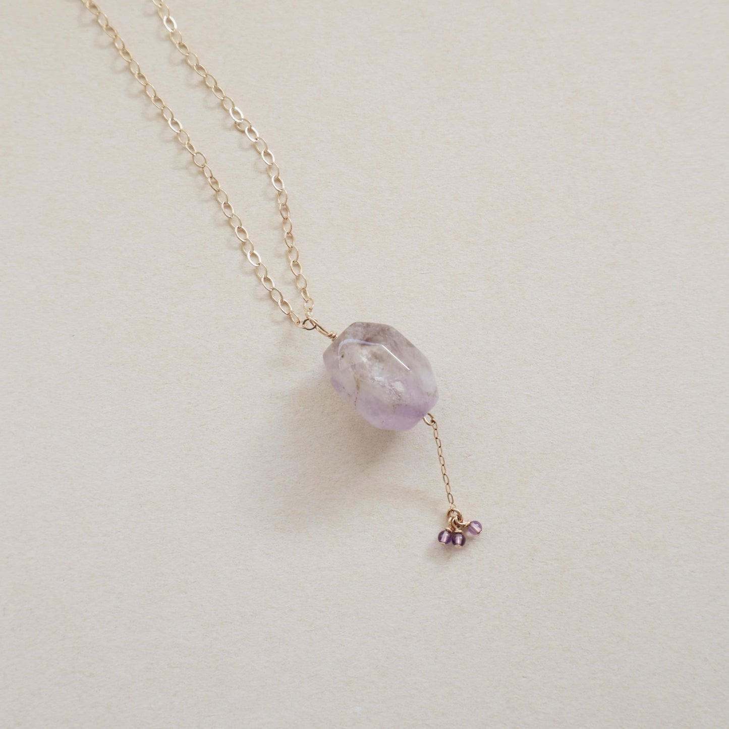 Amethyst Chain Necklace PeacePiecesJewelry