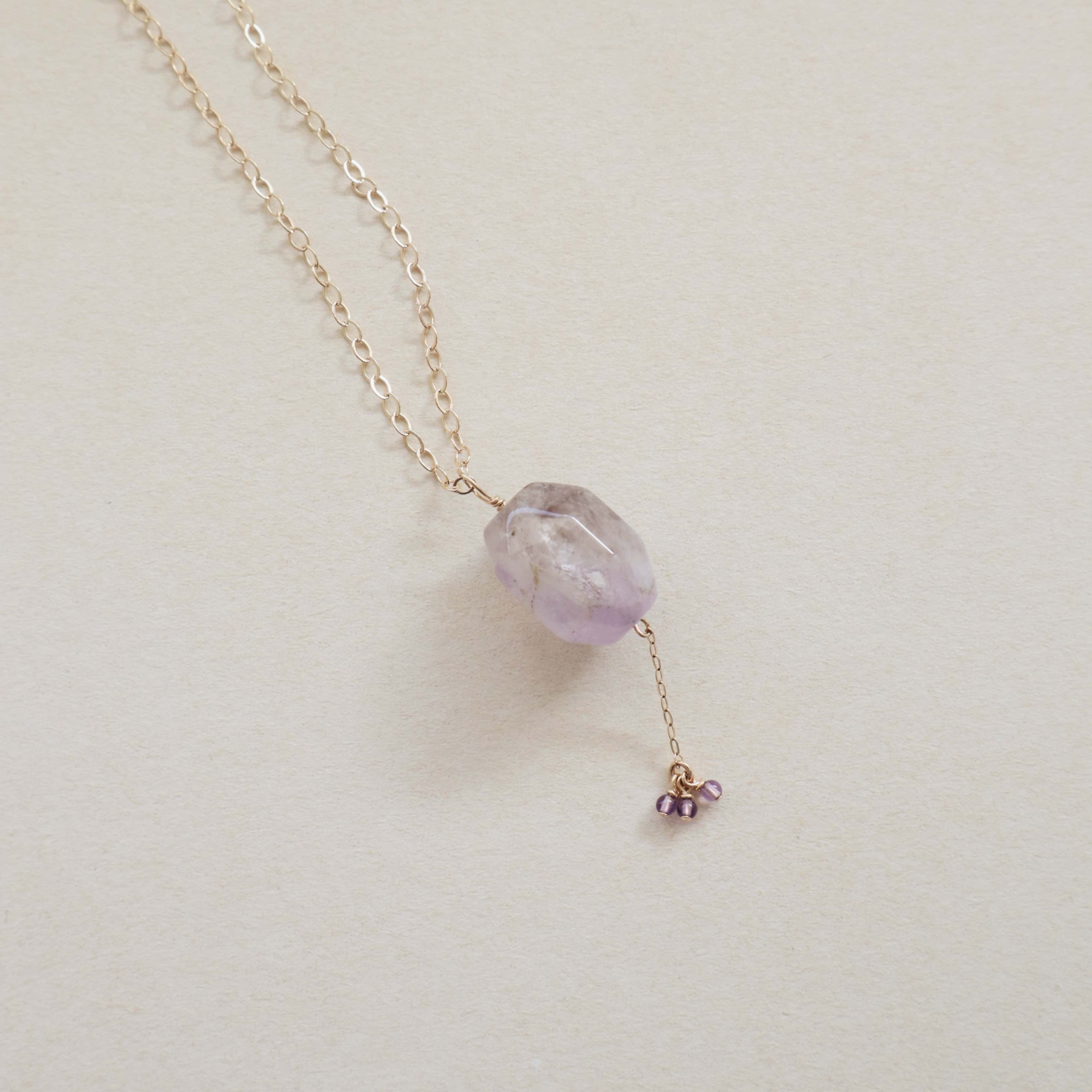Amethyst Chain Necklace PeacePiecesJewelry
