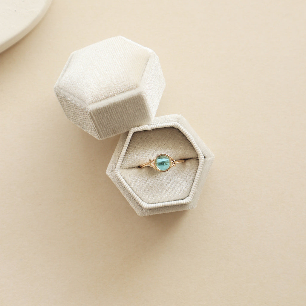 Aquamarine Ocean Ring PeacePiecesJewelry