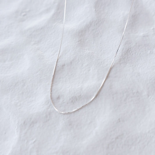 Box Chain Silver Regular Necklace - PeacePiecesJewelry