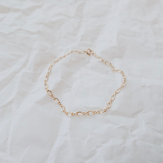 Drawn Cable Chain Gold Bracelet - PeacePiecesJewelry